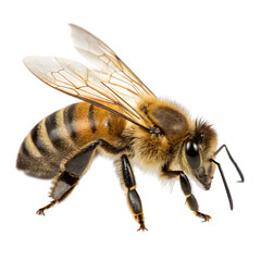 Honey bee isolated on a transparent background
