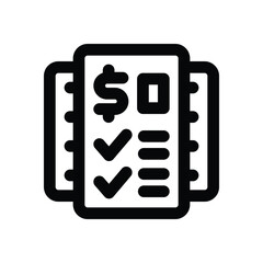 price list line icon. Clean and minimalist vector icon for websites, mobile apps, presentations, and logos. Fully scalable and customizable for any project.