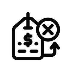 no sale line icon. Clean and minimalist vector icon for websites, mobile apps, presentations, and logos. Fully scalable and customizable for any project.