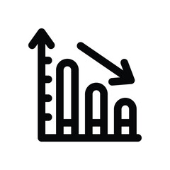 descending graph line icon. Clean and minimalist vector icon for websites, mobile apps, presentations, and logos. Fully scalable and customizable for any project.