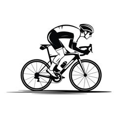 Fototapeta premium Speedy Road Cyclist Vector Illustration
