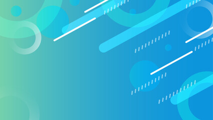 ブルーグリーンの円と線が重なる抽象背景素材
