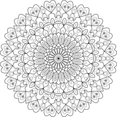 Elegant floral mandala with balanced symmetry, ideal for tattoos, wall décor, meditation, and mindfulness