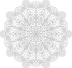 Intricate mandala design with layered petals, suitable for tattoo ideas, meditation posters, and sacred art