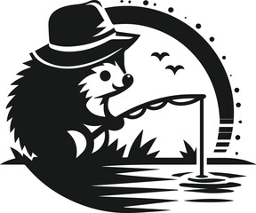 Vector hedgehog animal silhouette