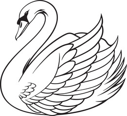 Obraz premium tundra swan bird silhouette vector illustration