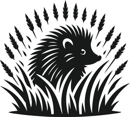 Vector hedgehog animal silhouette