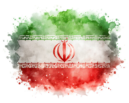 iran flag painted on grunge