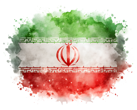 iran flag painted on grunge