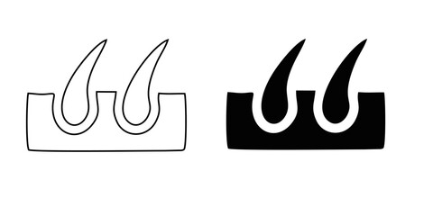 Hair Beauty Care Line Icons. Hair Care and Loss Problem. Treatment and Problem of Hair. Cosmetic 