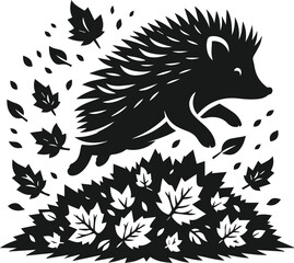 Vector hedgehog animal silhouette