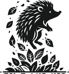 Vector hedgehog animal silhouette