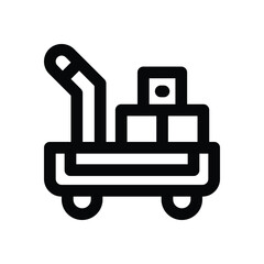 delivery cart line icon. Clean and minimalist vector icon for websites, mobile apps, presentations, and logos. Fully scalable and customizable for any project.