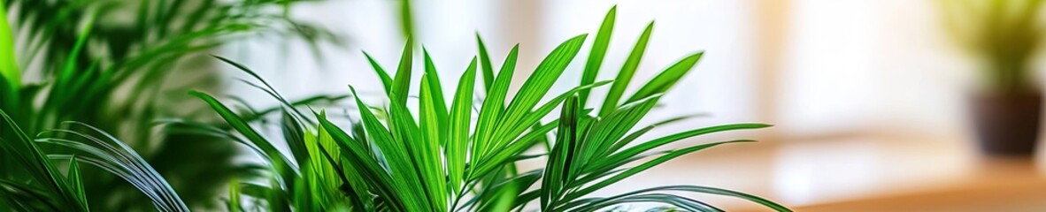 Obraz premium photo of chinese fan palm houseplants in living room 