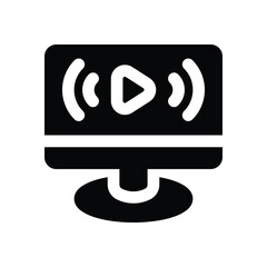 computer glyph icon. Strong and solid vector icon for websites, mobile interfaces, presentations, and visual branding. High quality and easy to edit.