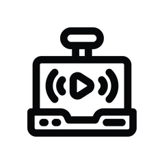 laptop line icon. Clean and minimalist vector icon for websites, mobile apps, presentations, and logos. Fully scalable and customizable for any project.