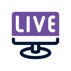 live streaming duotone icon. Sleek and modern vector icon for websites, mobile apps, marketing materials, and corporate design. Fully scalable and ready to use.