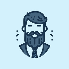 icon of a person with a mostache and beard