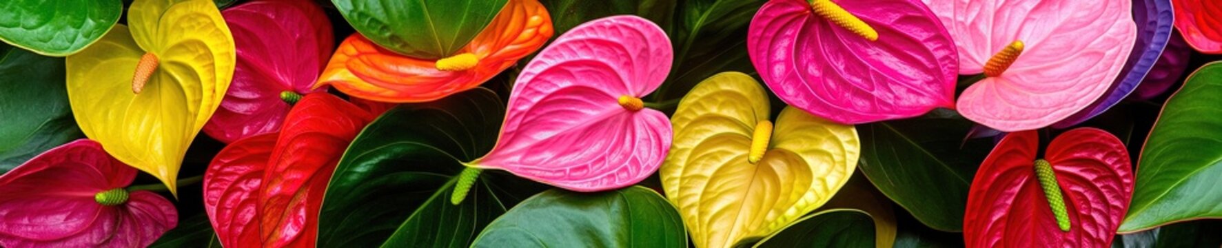 photo of colorful anthurium flowers 