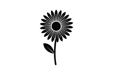 Silhouette art illustration of a daisy flower.eps
