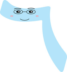 Friendly Arabic numeral ٦ (six) with a fun cartoon face, perfect for early learners, Arabic number charts, and Islamic educational resources.