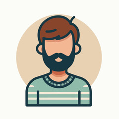 illustration of a person with a mostache and beard