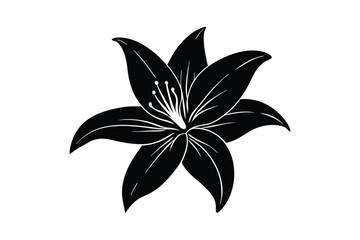 Silhouette art illustration of a lily flower.eps