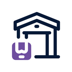 delivery warehouse duotone icon. Sleek and modern vector icon for websites, mobile apps, marketing materials, and corporate design. Fully scalable and ready to use.