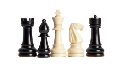Classic Chess Pieces King, Queen, Rook, Bishop, Knight - Strategy and Competition Concept