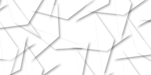 Abstract background with liens and triangles shape on white background. White and grey geometric overlapping rectangle pattern Geometric background soft shadows as patten ..White polygon textured .