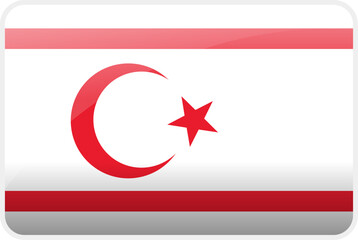 Flag Icon of Turkish Northern Cyprus Country,National Vector Flag Iconic Symbol and Colors of Turkish Northern Cyprus flag