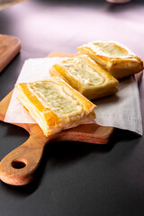 Cheese Danish. Puff pastry dessert. Cream cheese. Pastry. Food
