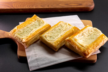 Cheese Danish. Puff pastry dessert. Cream cheese. Pastry. Food