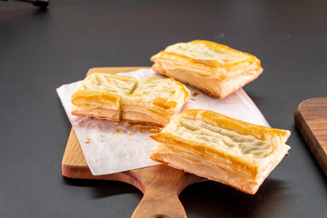 Cheese Danish. Puff pastry dessert. Cream cheese. Pastry. Food