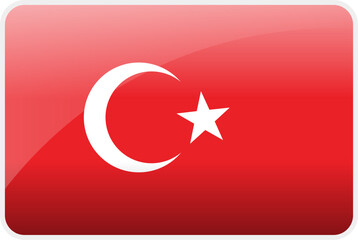 Flag Icon of Turkey Country,National Vector Flag Iconic Symbol and Colors of Turkey flag