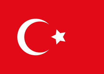 Turkish flag with red background and crescent