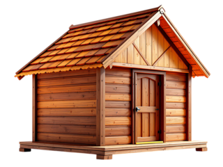 Cozy wooden cabin, perfect for a getaway.