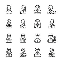 Fototapeta premium Check out our premium collection depicting people line icons