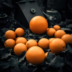 Orange Fruit Still Life: Dark Moody Composition