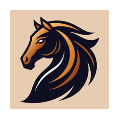 Fototapeta premium Stylized Horse Head with Flowing Mane for Speed and Luxury
