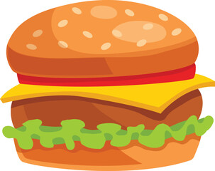 Isolated delicious hamburger cartoon