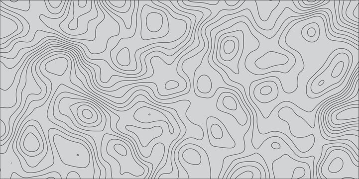 "A seamless grayscale topographic contour map pattern with intricate and organic lines representing elevation changes. The design is abstract, ideal for backgrounds or geographic-themed designs."