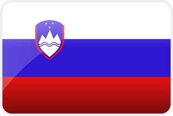 Flag Icon of Slovenia Country,National Vector Flag Iconic Symbol and Colors of Slovenia flag.