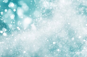 Fototapeta premium Teal And White Abstract Bokeh Background