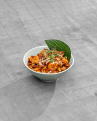 Dry Indian Style Prawn Masala Plated in a Modern Style - Indian Appetiser 