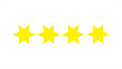Abstract Five stars customer product review icon on white background.