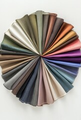 Fabric color palette arranged in a circular pattern