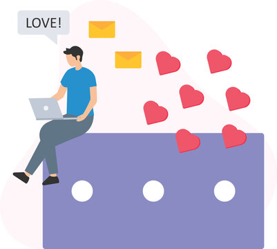 Young adult receiving lots of love or positive engagement on social media, gaining attention or affection through likes, comments, or shares, feeling appreciated or celebrated online, engaging 