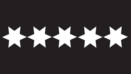 Five stars customer product review icon set 5-star rating flat icons for apps and websites on black background.