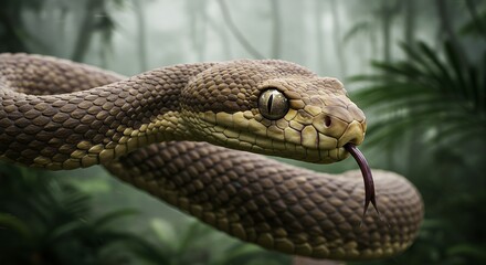 Fototapeta premium Snake in jungle environment
